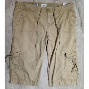 American Eagle Bermuda Tan Khaki Cargo Shorts